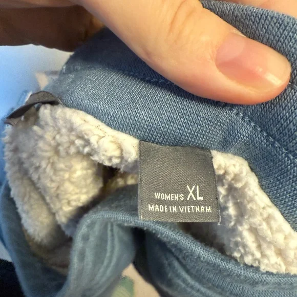 Eddie Bauer Women’s Blue Fleece Lined Jogger Sweatpants Sz XL Cozy Loungewear - Picture 6 of 7